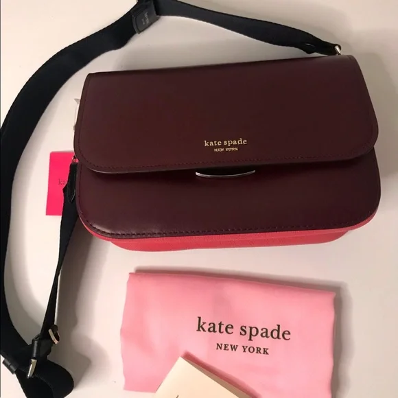 SOLD!!! Kate Spade Burgundy Red Genuine Leather BUDDIE Medium Shoulder Handbag - Picture 2 of 5
